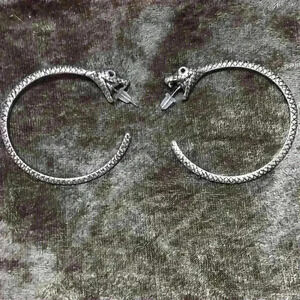 Ouroboros snake earrings.